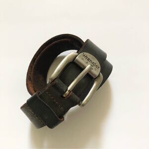 Wangler vintage leather belt with silver buckle